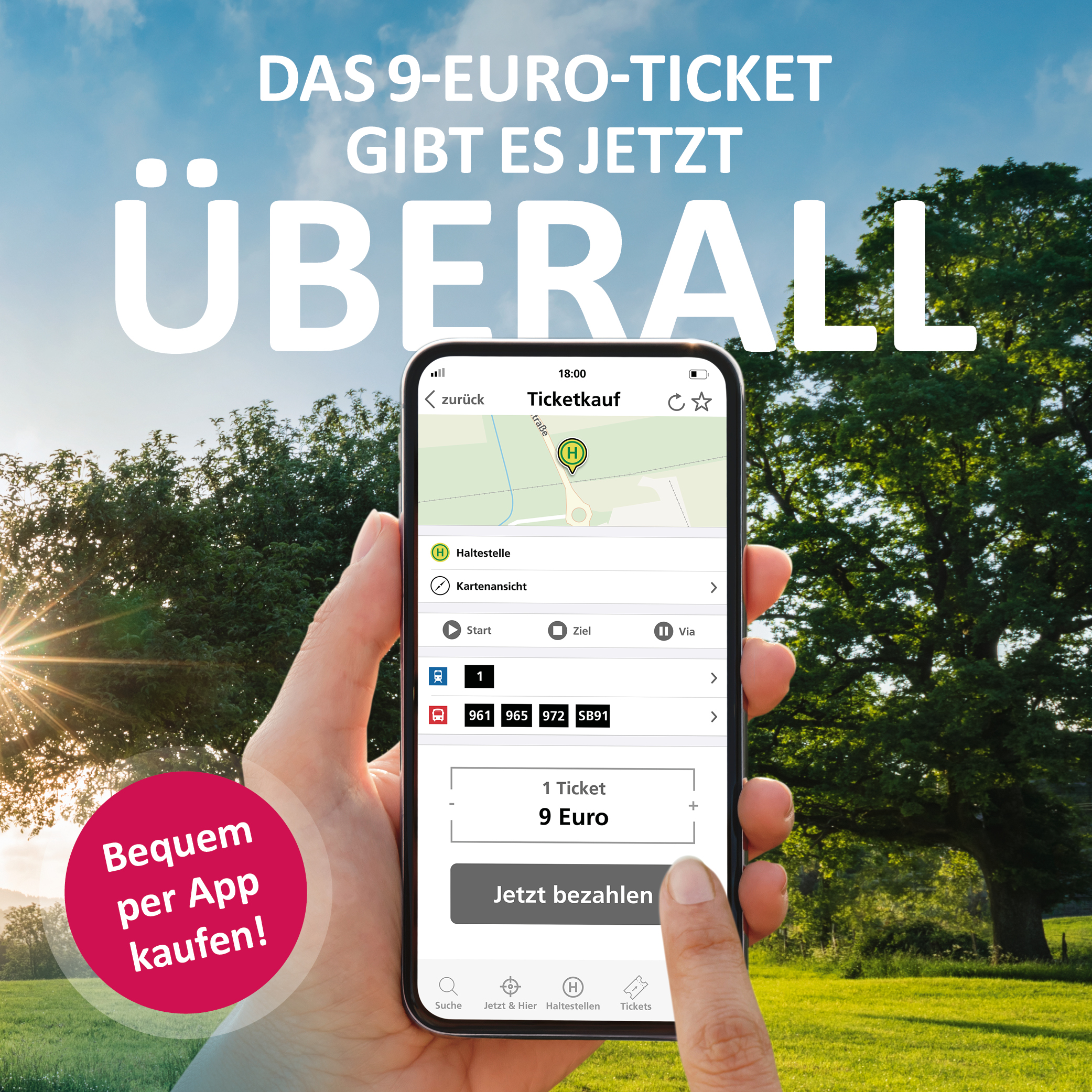 Das deutschlandweite Ticketangebot "9-Euro-Ticket"