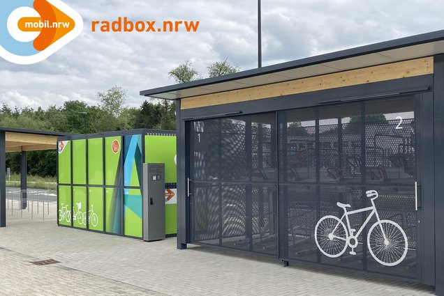 Eine Radstation mit Radbox